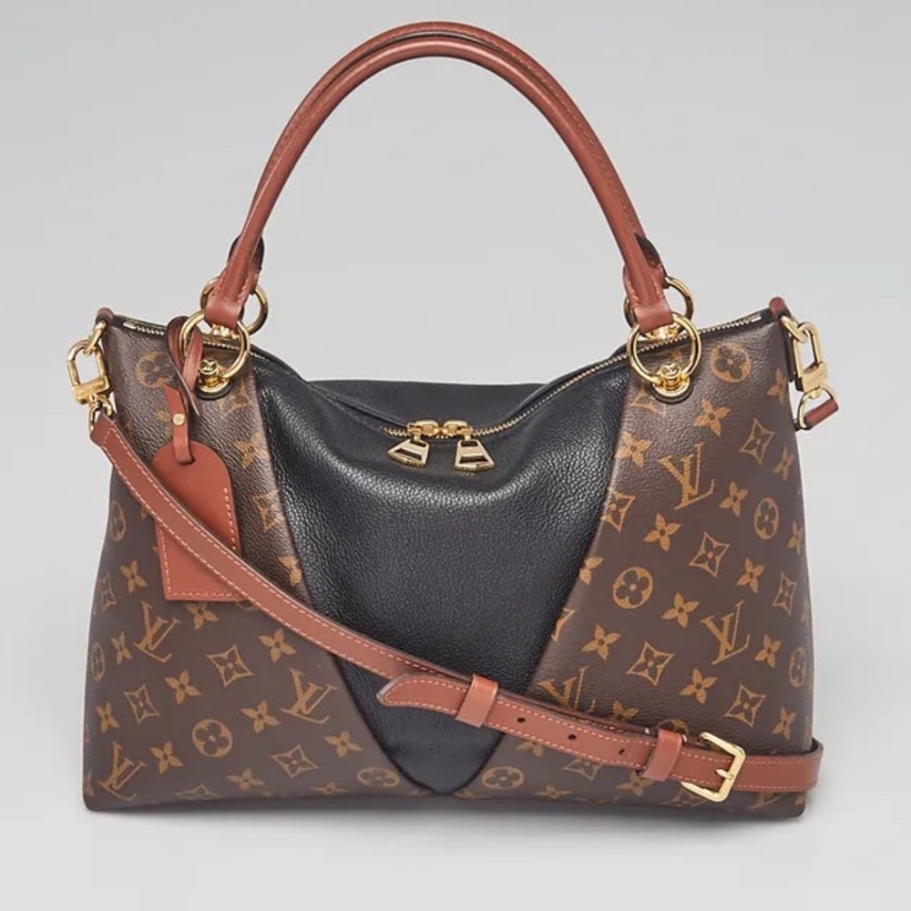 LOUIS VUITTON V MM TOTE BLACK AND CANVAS